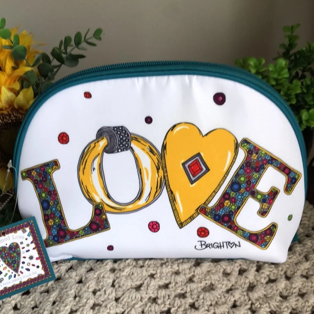 Brighton Charmed Love Design Cosmetic Jewelry Bag Duo